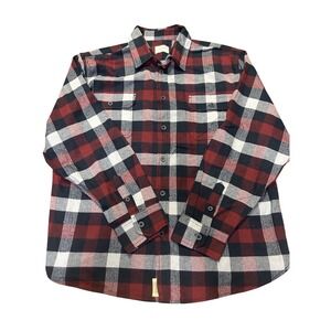 Jachs Heavy Flannel Shirt XL‎ - Red Plaid Button Up Cotton Outdoors